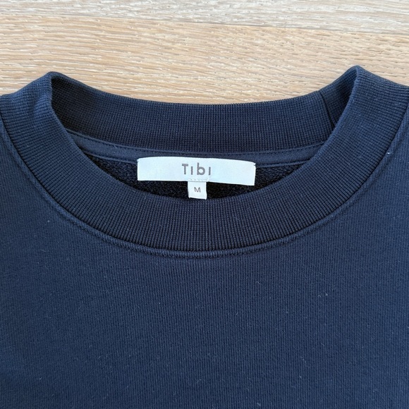 Tibi Sculpted Sweatshirt & Calder Sweatpants Set Navy Blue Sz Med - Picture 6 of 6